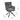 Gray swivel chair dimensions diagram; padded seat and black tripod legs