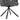 Underside view: gray seat on swivel base with black tripod legs