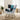 Upholstered rocking lounge chair with high back, gray fabric with teal and dark panels