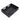 Black cabinet pull-out bowl rack with wire grid insert for dishes