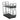 Slide-out metal spice rack with two pull-out bins and wire shelves, black finish