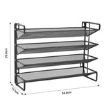 4-tier metal spice rack dimensions: 34.6cm wide and 25.5cm high