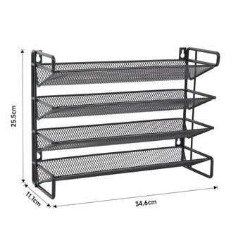 4-tier metal spice rack dimensions: 34.6cm wide and 25.5cm high
