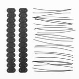 PVC privacy screen installation kit: flat caps, curved stakes, and wires