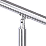Stainless steel top rail clamp detail on handrail post