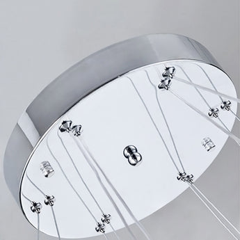 Dual-circle LED ceiling ring light inner crystal diffuser with bulb fittings