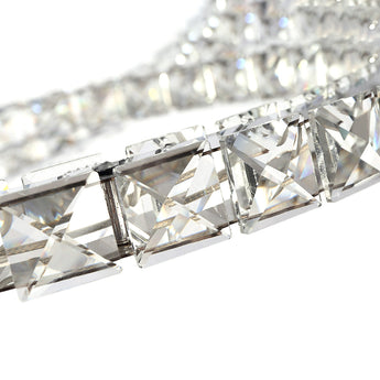 Luxury LED ceiling ring light crystal-effect trim detail