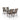 6-seat glass garden table with parasol hole and mesh sling dining chairs