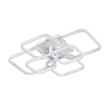 LED semi-recessed ceiling fixture with white multi-loop frame and 4 adjustable heads