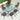 Outdoor patio dining set: green-tinted glass-top table with four mesh chairs