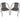 Set of 2 outdoor dining chairs with dark metal frames and woven mesh seats