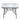 Outdoor dining table with dark metal legs and clear glass tabletop