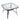 Outdoor dining table top with clear tempered glass and dark rounded metal frame