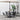 Outdoor dining set with round table and 4 rattan chairs, gray mesh seats and backs