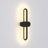 Schwarze ovale LED-Wandleuchte mit Acryl-Schirm, warmweißes Licht