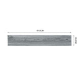 Grey PVC flooring plank size 91.5cm long and 15.2cm wide