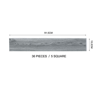 Grey plank size 91.5 cm x 15.2 cm; 36 pieces / 5 square set