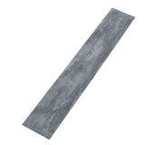 Dark grey rustic PVC wood plank flooring sample with worn wood pattern