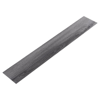 Dark grey woodgrain PVC laminate plank strip, peel-and-stick