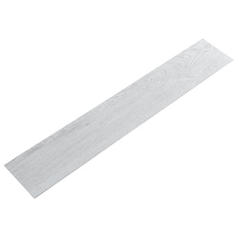 Light grey woodgrain PVC laminate plank strip, self-adhesive