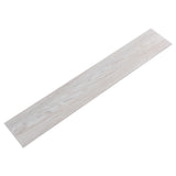 Light grey/beige woodgrain PVC laminate plank strip, peel-and-stick