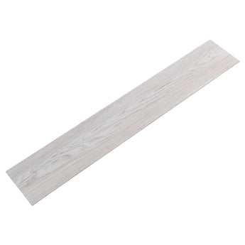Light grey/beige woodgrain PVC laminate plank strip, peel-and-stick