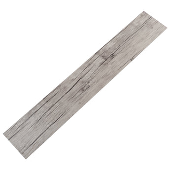 PVC laminate flooring plank with woodgrain, dark grey, self-adhesive (36 pcs)