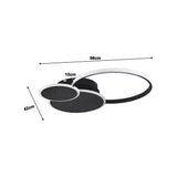Black starry-sky LED ceiling light with three round plates and an outer light ring