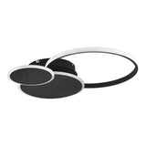 Black starry sky LED ceiling light with circular rings and disc panels