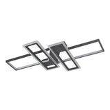 Black geometric LED ceiling light with four rectangular LED panels and metal frame