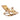 Bamboo reclinable mecedora plegable Brown, vista en diagonal con reposapiés