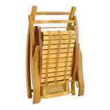 Bamboo reclinable mecedora plegable Natural, vista trasera con marco curvo