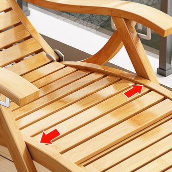 Mecanismo y ajuste de respaldo en Bamboo reclinable mecedora plegable Natural