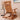 Silla mecedora reclinable plegable Natural, vista lateral con soporte trasero