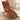 Bamboo rocking chair foldable recliner lounge with brown padded cushion and footrest