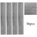 36pcs grey wood-effect PVC flooring planks, smooth finish