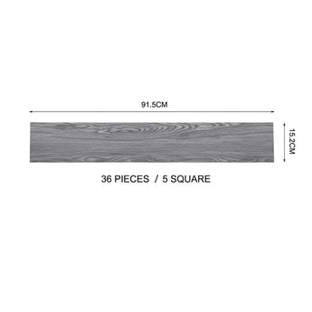 91.5×15.2cm grey wood-effect PVC flooring strip; 36 pieces