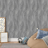 Grey wood-effect PVC flooring with smooth finish