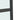 Black vertical frame post with horizontal rail connection and clear glass pane