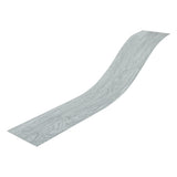 Gray wood-effect PVC self-adhesive flooring strip tile with natural grain detail