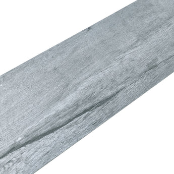 Wood-effect PVC self-adhesive flooring tile, cool grey plank with subtle grain