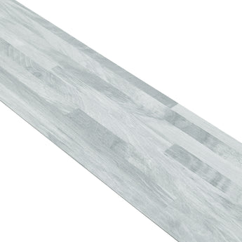 Wood-effect PVC self-adhesive flooring tile, pale grey plank with soft wood streaks