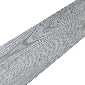 Wood-effect PVC self-adhesive flooring tile, mid grey plank with pronounced knots