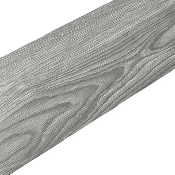 Wood-effect PVC self-adhesive flooring tile, grey plank with fine linear wood texture