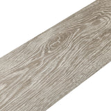 Wood-effect PVC self-adhesive flooring tile, beige-grey plank with distinct worn grain
