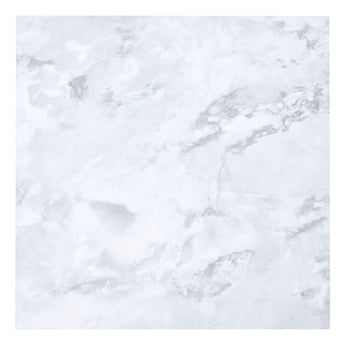Cool White square stone-effect floor tile, marble veining detail