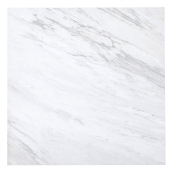 Warm White square stone-effect floor tile with light grey marble veining