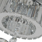 Crystal LED ceiling light prism ring with central dangling crystal drop pendant