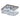 2-Tier Square Crystal ceiling light, close-up of two crystal rings and chrome frame