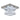 2-Tier Square Crystal ceiling light, chrome canopy with two stacked clear crystal tiers